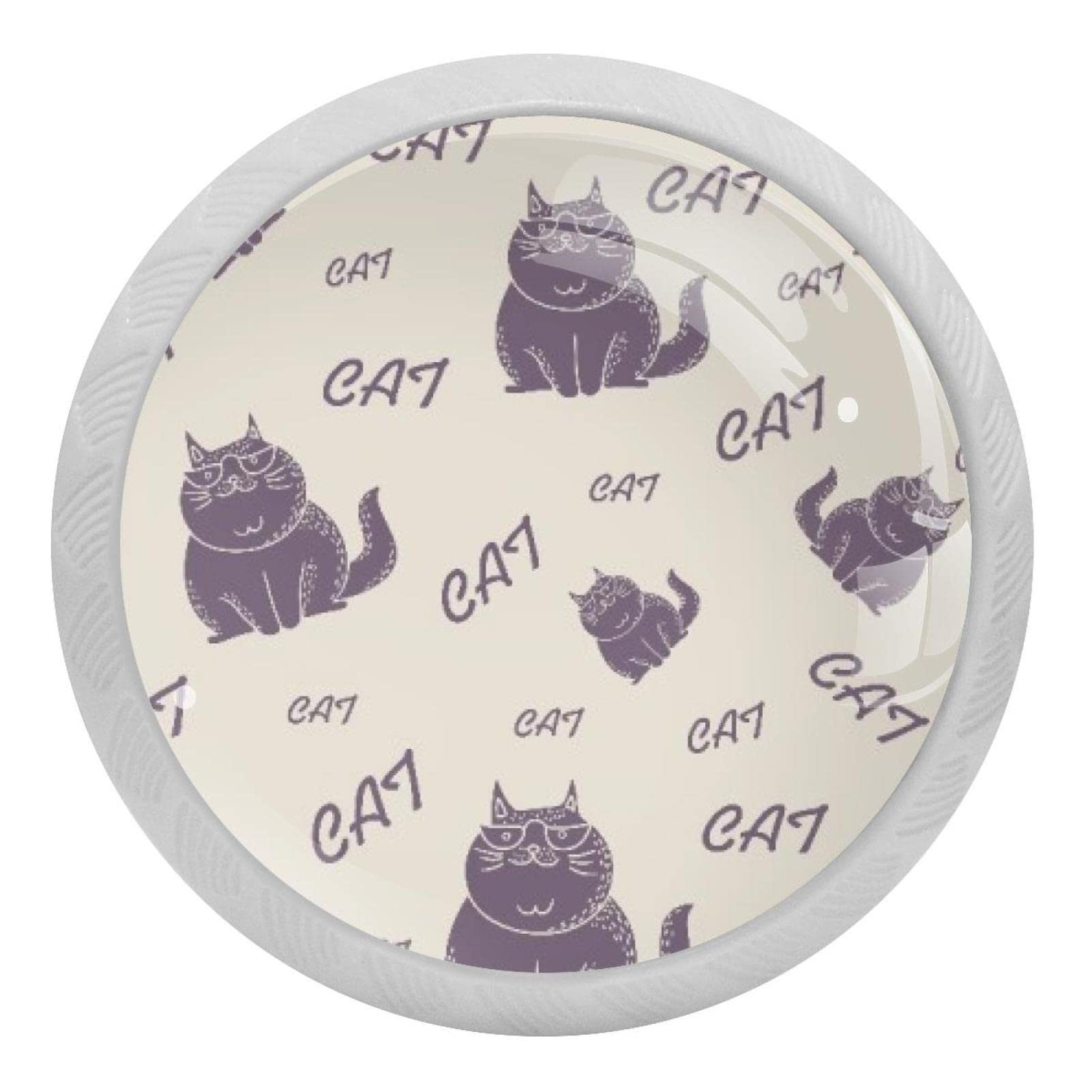 Poignées fluorescentes pour placard de cuisine lot de 4 boutons chat inox