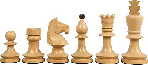 Miniatura 12 de Reproduced Romanian-Hungarian National Tournament Chess Pieces – 3.8" King, Handcrafted in Ebonized & Natural Boxwood – Luxury Staunton Wooden Chess