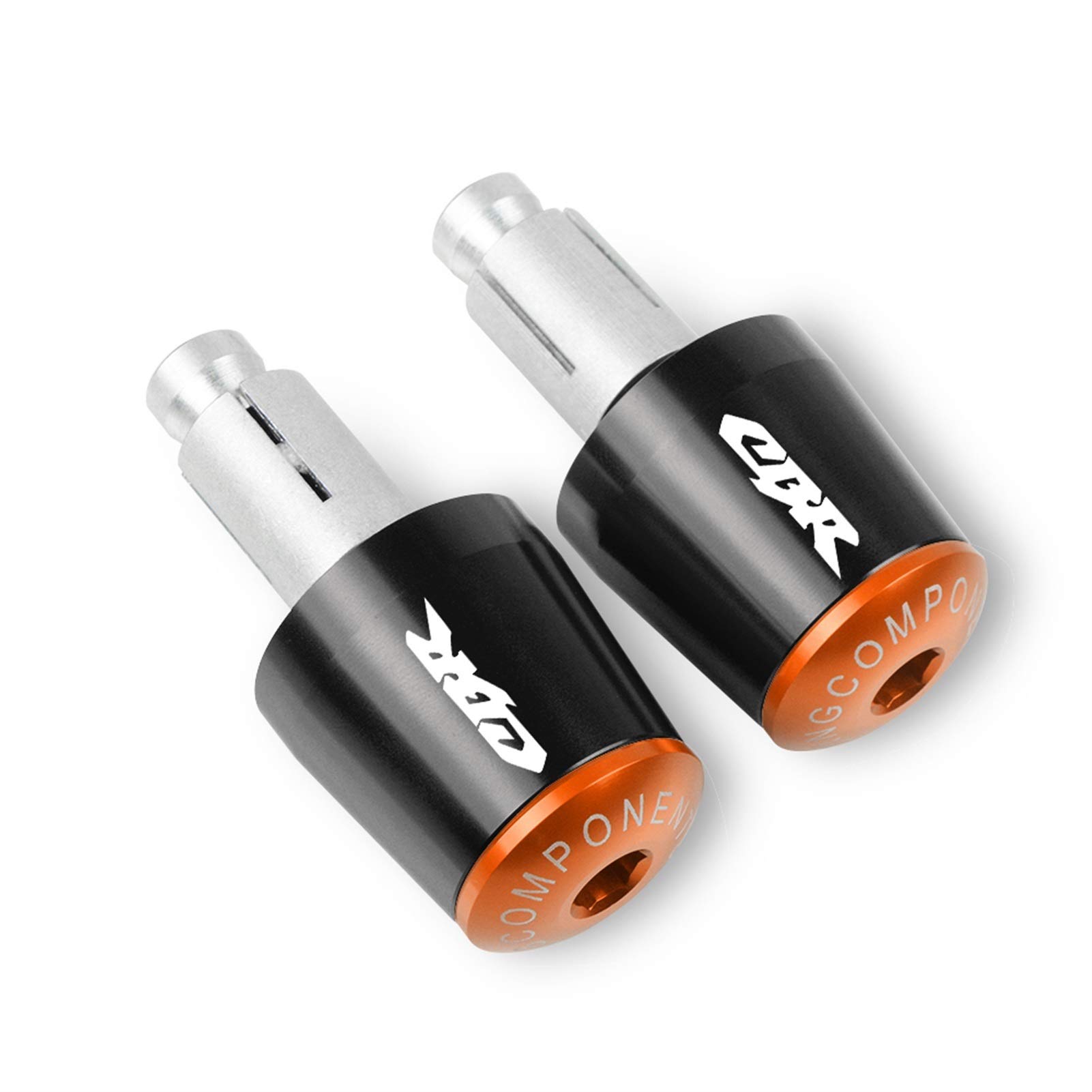 Paio Di Manopole Per Manubrio 7/8 Per Moto – Tappi Terminali In Alluminio CNC, Compatibili Con CBR 600RR 2003-2008 (colore Rosso-nero)
