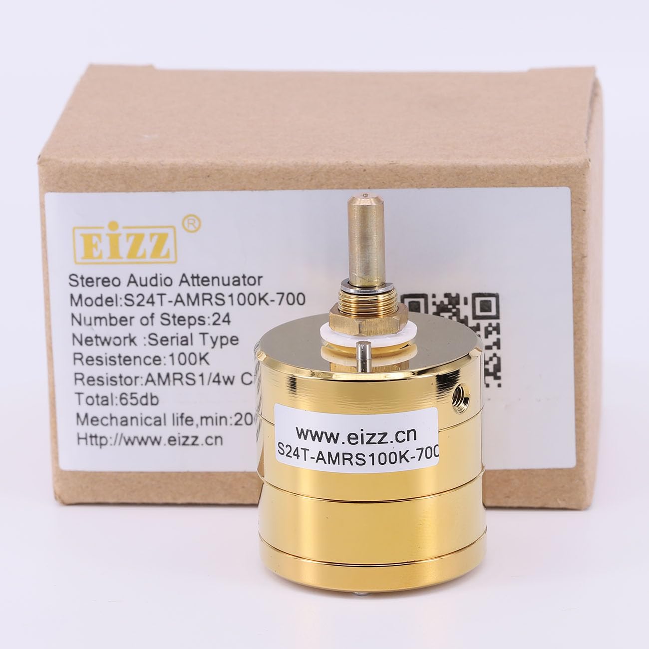 1PC EIZZ Stereo 100K 24 Steps Volume Potentiometer Log