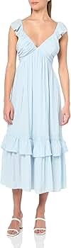Ramy Brook Women's Nelly Ruffled Midi Dress, Crystal Blue at