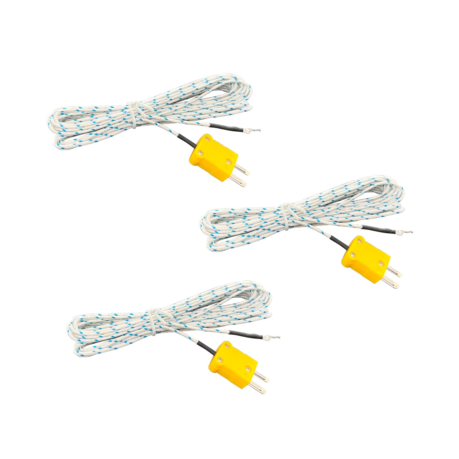 Xnrtop 3 pcs K Type Mini-Connector Thermocouple Temperature Probe Sensor K Type Thermocouple Wire Temperature Sensing Line Measure Range -40 to 400