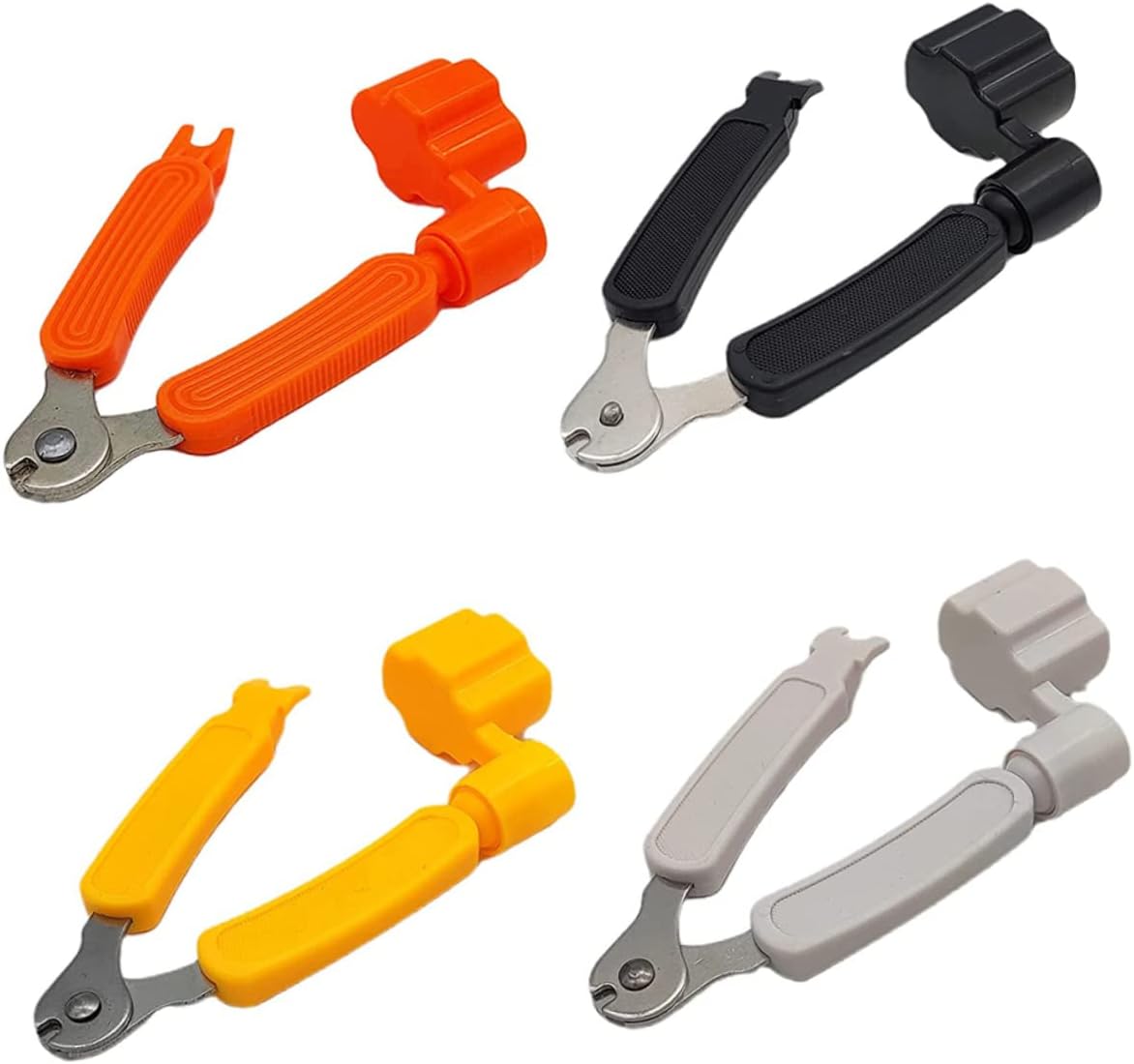 FAVOMOTO 4pcs Multi-functional Guitar String Winder Tool Bridge Pin Puller and String Cutter for Electric Guitar Bass Banjo and Mandolin in Colors