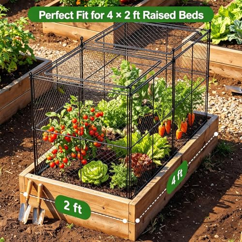 TAOMENNI Crop Cage, 45"×23"×24" Garden Cage to Keep Animals Out, Chicken Wire Cloche, Heavy-Duty Plant Protector for Raised Garden Bed, Protect Vegetables from Rabbits Squirrels by TAOMENNI - Image 4