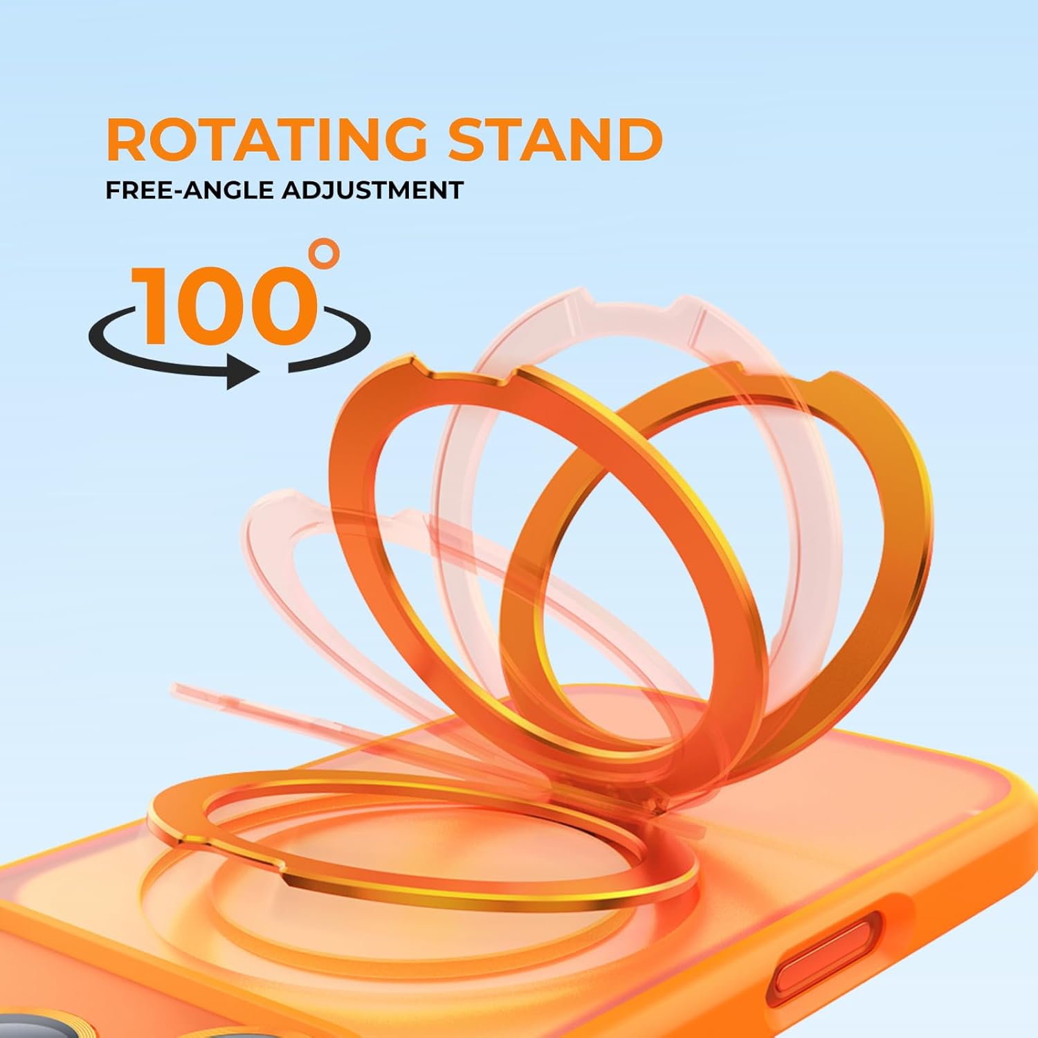 LOOXER® O-Stand Ultra-Magnetic Case for iPhone 17 Pro Max (6.9”) | 2-in-1 Kickstand | Military-Grade Drop Protection | Premium Matte Finish + Screen Protector Included (Orange, 17 Pro Max)