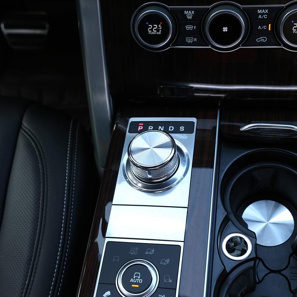 Car Styling Interior Console Gear Shift Knob Cover Trim for Land Rover Discovery Sport Range Rover Vogue SE Upgrade to SV Decoration 2013-2016 Auto Accessory (Silver)