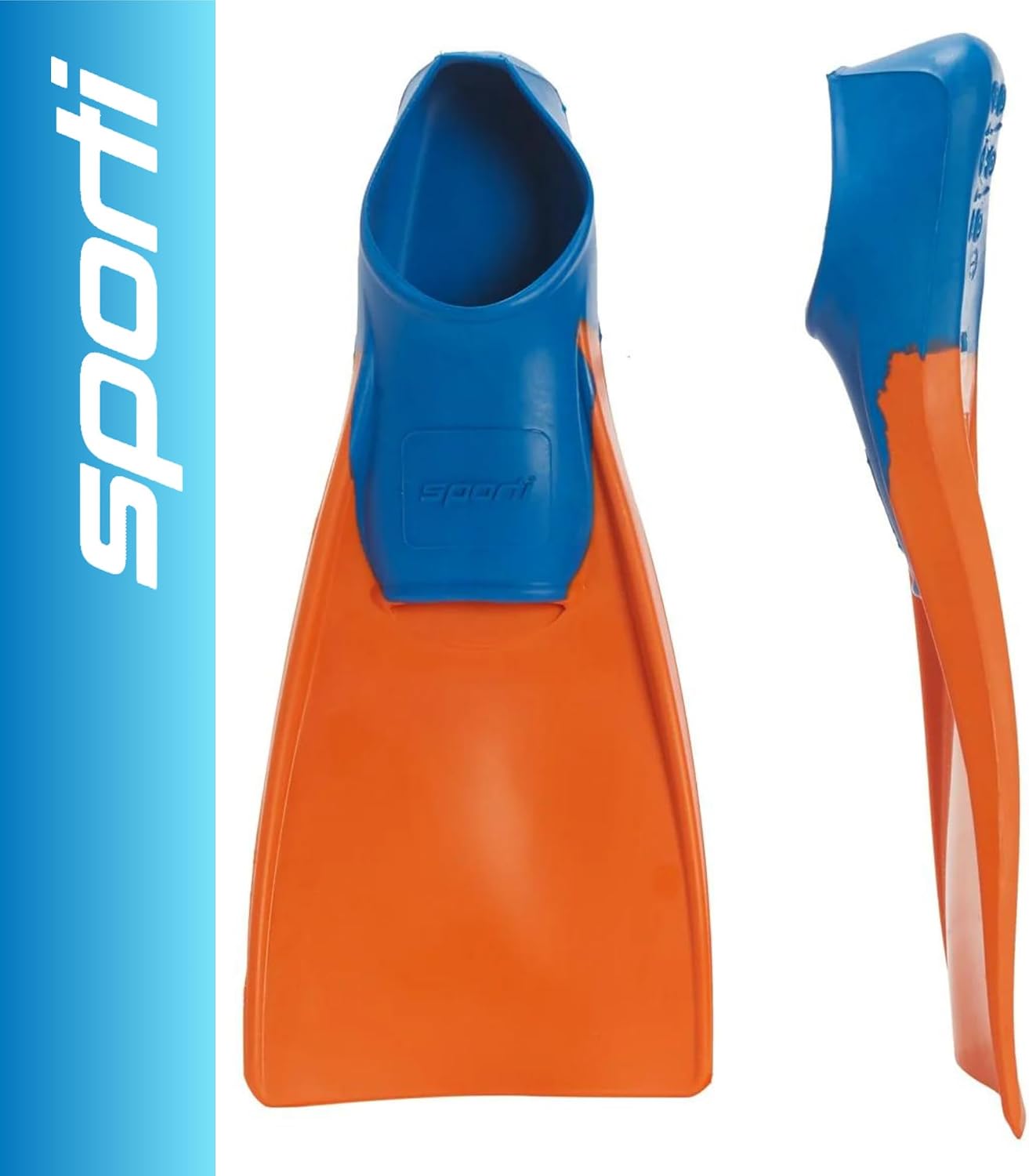 Sporti Adult-Kids Swim Fins for Pool Lap Swimming - Long Floating Fins for Swimming & Snorkeling - Swim Flippers for Training