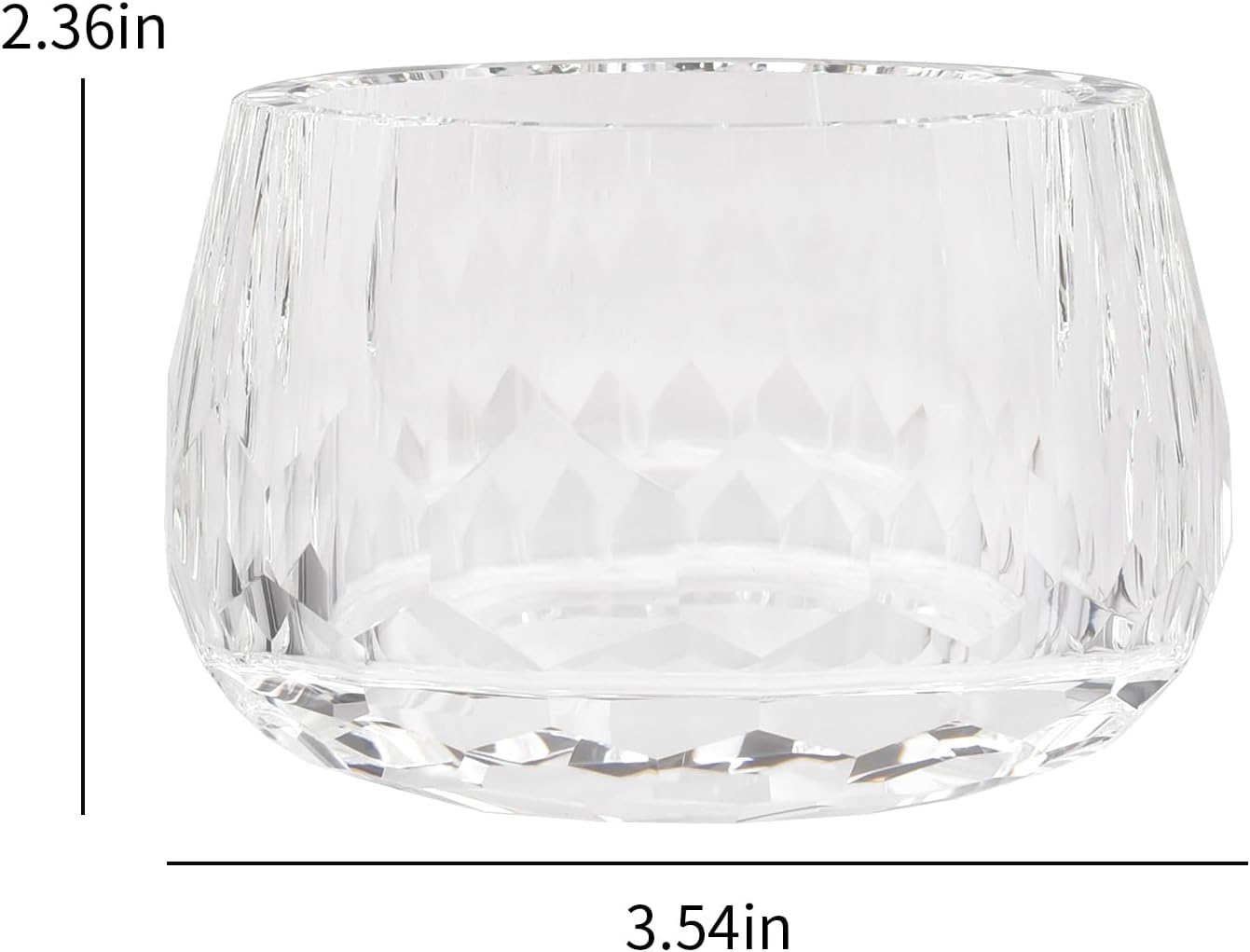Crystal Jewelry Box Storage Jar, Candy Dish Tiny Hand-Cut Small Decorative Bowl, Diamond-Cut Luxury Cosmetic Organizer for Vanity, Bathroom, Kitchen Decor