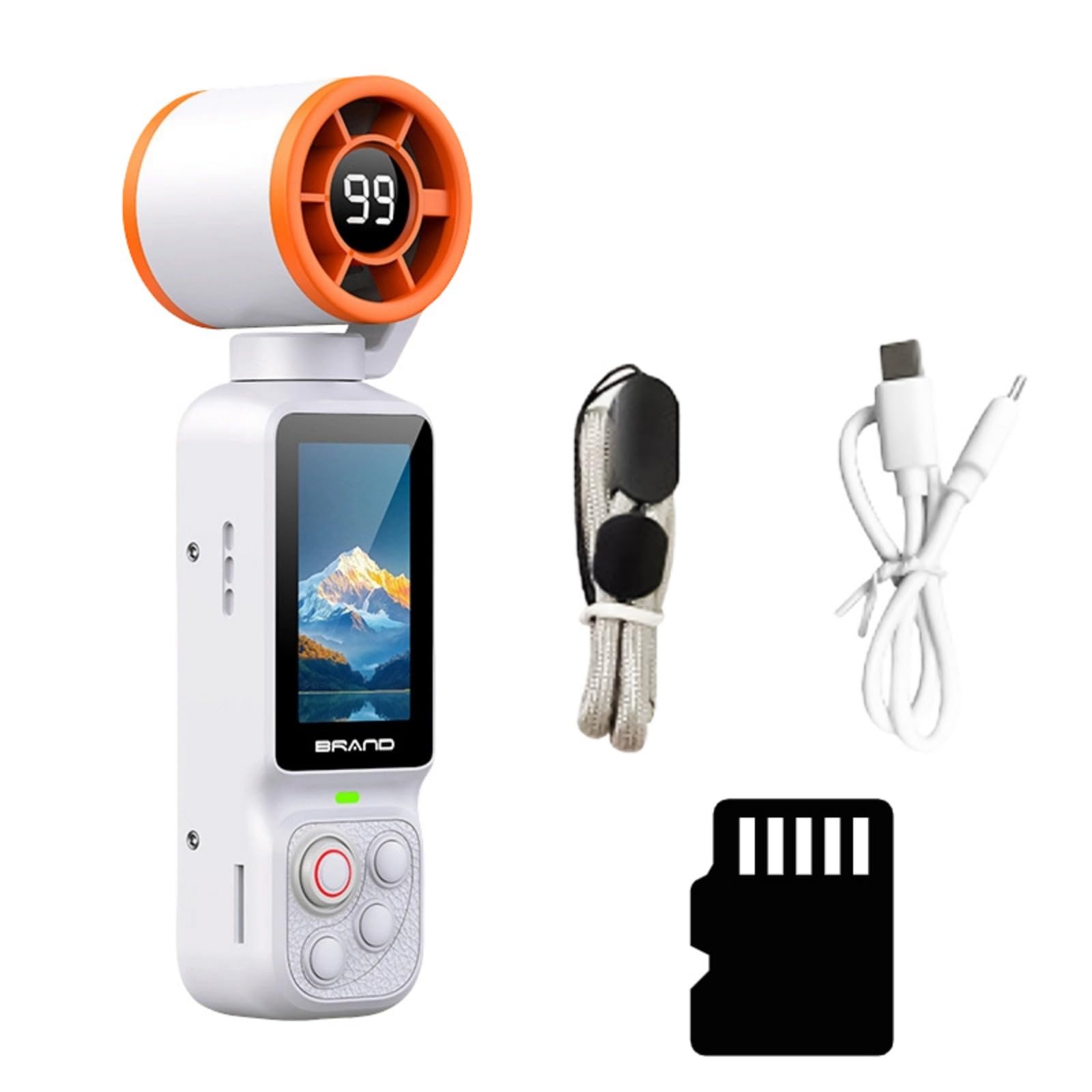 Videocamera portatile, bianca, con scheda di memoria da 32 G