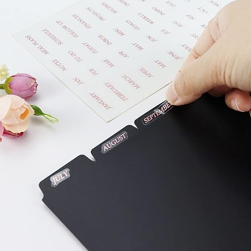 Miniatura 6 de MultiBey Divisores A4 de plástico blanco esmerilado transparente de 3 anillas, separadores resistentes de 3 agujeros para diario, planificador de