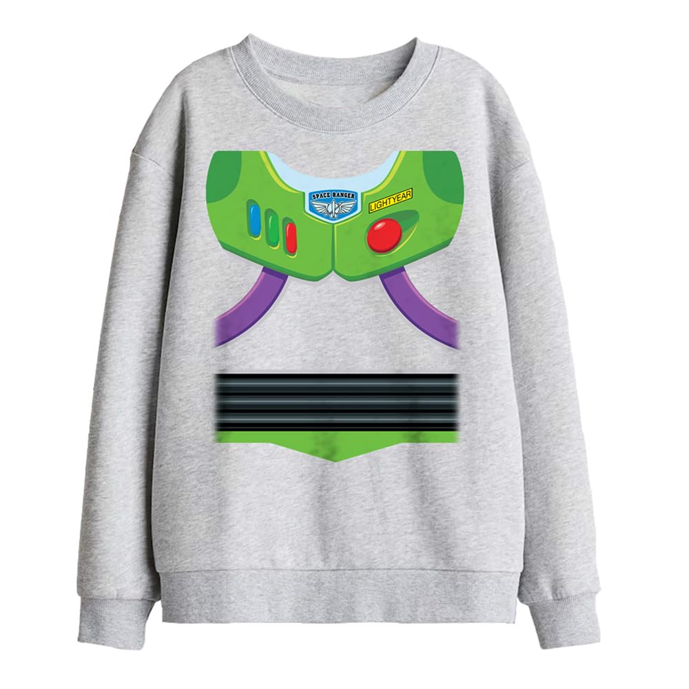 Disney Toy Story Buzz Lightyear Costume Kids Sweatshirt, Athletic Heather, 9-11