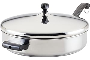 Farberware Classic 4.5-Quart Aluminum Nonstick Saute Pan with Lid and Helper Handle