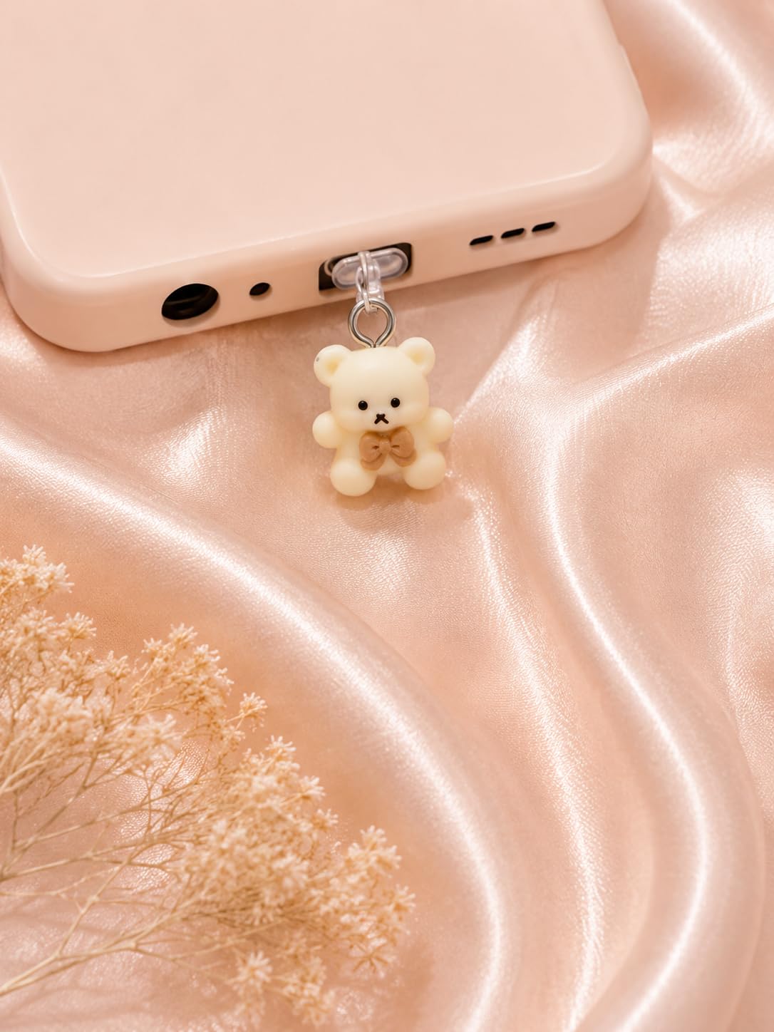 Case Creation Bow Charm Charging Jack Protector Anti-dust Plugs for USB-C Port Type-C Rhinestone Cute Cap Compatible with Smartphones, Tablets, Laptops (Silver Bow Dust Plug Charm, Pack of 1) — Amazon image 8
