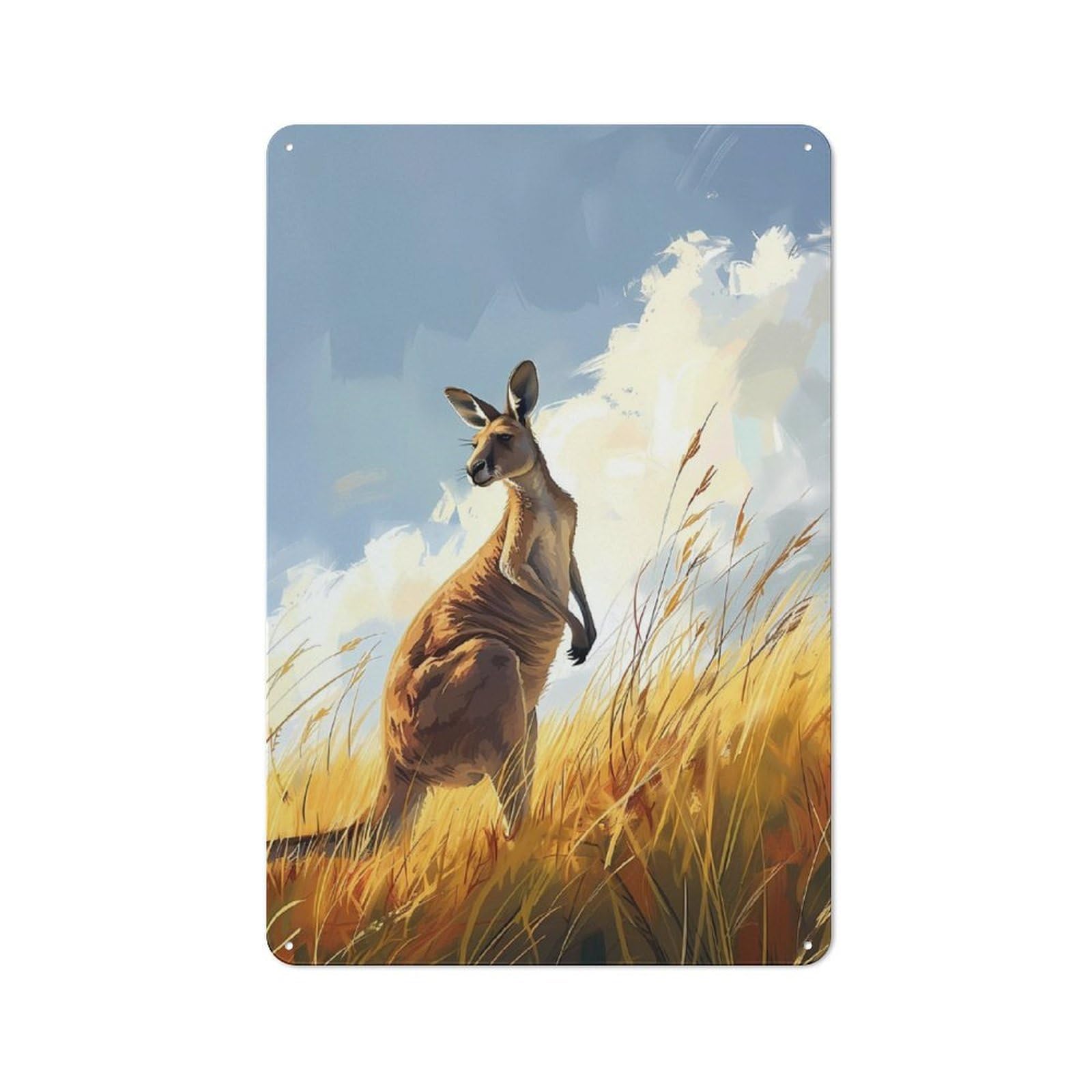 Junmoney Graceful Kangaroo 30X20cm Vintage Metal Plaque With For Garage Or Workshop, A Christmas Gift For People Styling Garage And Workshop