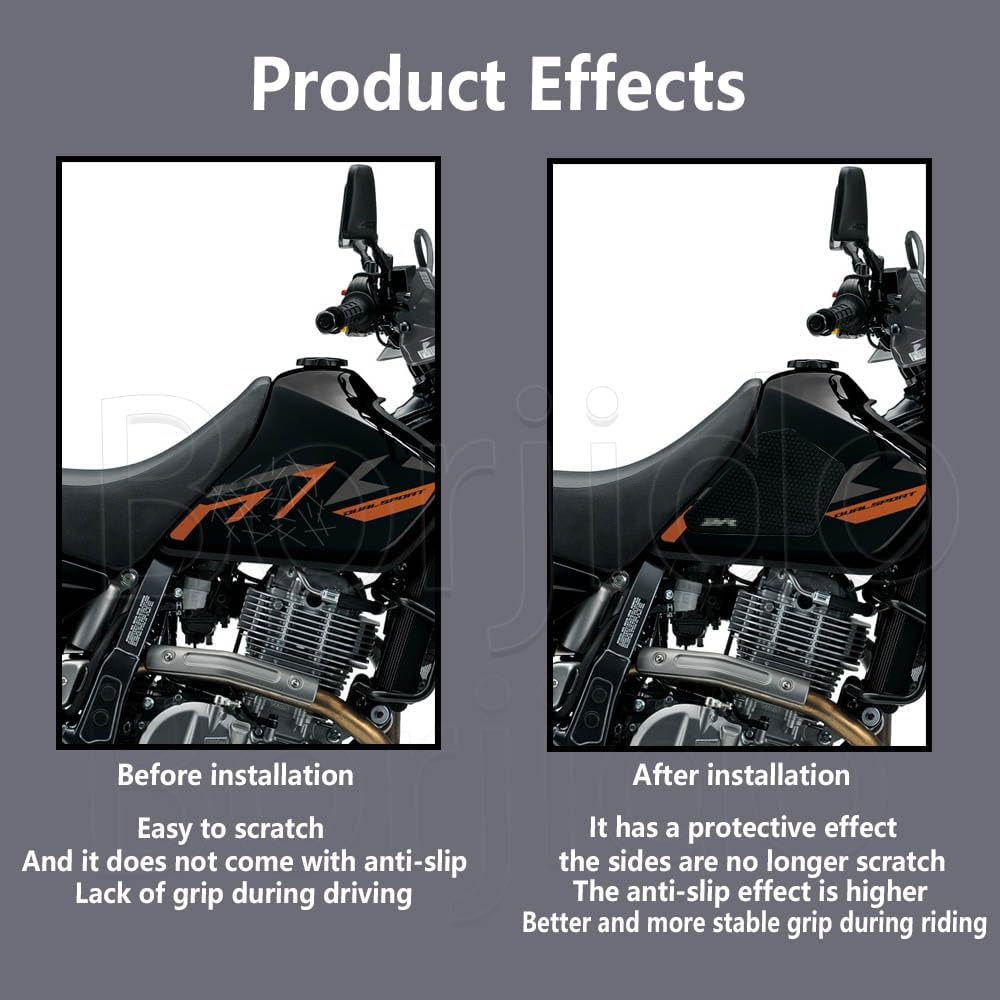 Generic For DR650S DR650 DR650 SE DR200SE Tank Pad Motorcycle Sticker Decal Knee Grip Traction Pads For dr650s dr650 dr650se 2024 2023 2022-2004 dr200se Accessories Gas Tank side Protectors