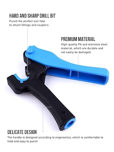 Miniatura 4 de Kalolary Herramienta de perforación de tubería de riego por goteo, perforadora de tubo de riego de jardín al aire libre para tubería de PE de