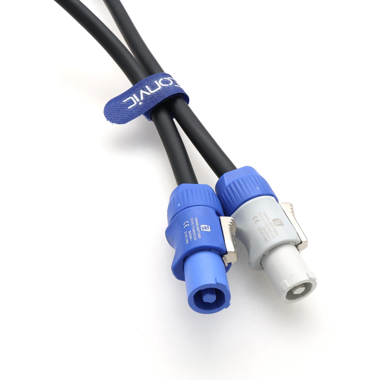 PowerCon Cable de extensión de alimentación para haz de visualización LED, luz de cabeza móvil, equipo de audio y video, entrada SAC3FCA a salida SAC3FCB 20A 250V (50 pies/15 m)