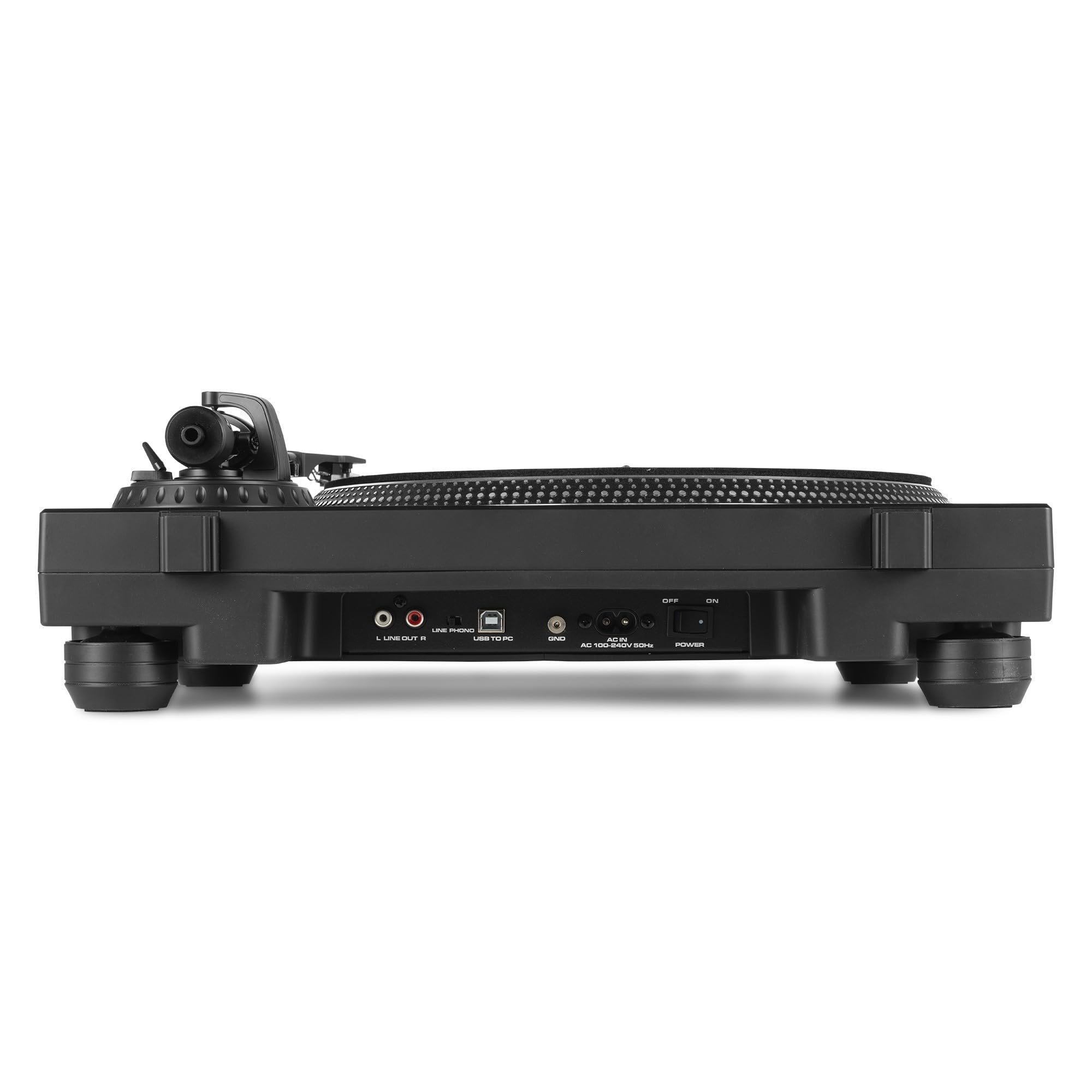 Vonyx DT6000 Platine Vinyle DJ Direct Drive avec Cellule Audio-Technica, Entrainement Direct 33/45 Tours pour Mix et Scratch