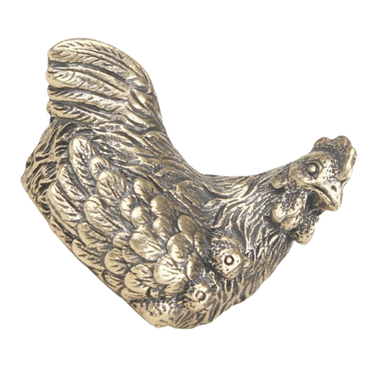 Generic Mosiężna ozdoba na kurę Vintage miedziana statua kury chiński zodiak figurka zwierzątko dekoracje na biurko biuro Feng Shui kolekcjonerska rzeźba