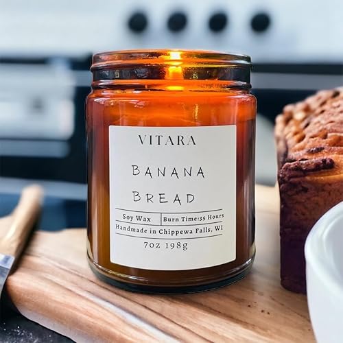Miniatura 4 de Soy Natures Walk Banana Bread Hand-Poured Aromatherapy Candles Gifts for Women, Men, Ideas for Birthdays, Holidays, Relaxation (7oz) Burn Time 35+