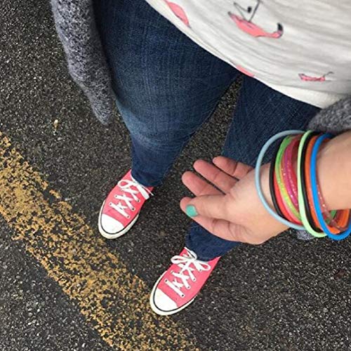 Abitoncc Rainbow Round Glitter Jelly Bangle Bracelet Silicone Bow-Knot Rope Diy Bracelet Gift For Women Girl #TOP2