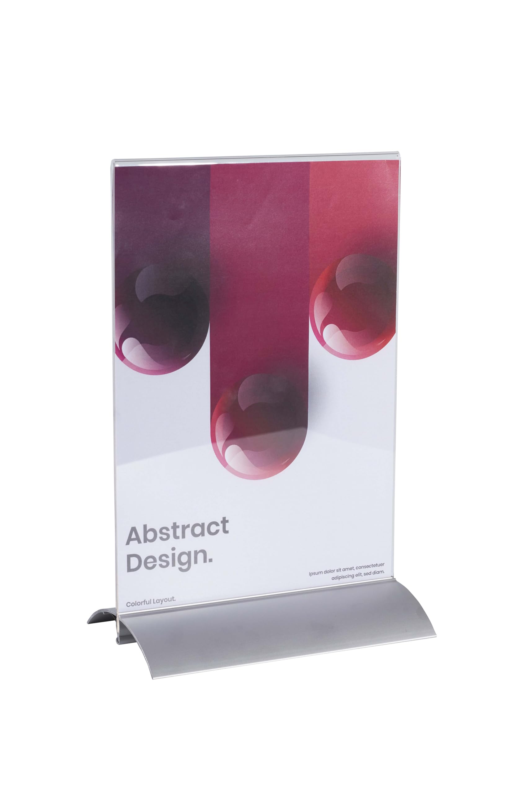Exacompta - Ref. 85658D - Cartón de 5 soportes visuales inclinados sobre pie de aluminio vertical - Dimensiones 21 x 30 x 8,5 cm - Portamenú, carta de vinos, carteles, documento A5 - En PMMA - Alu