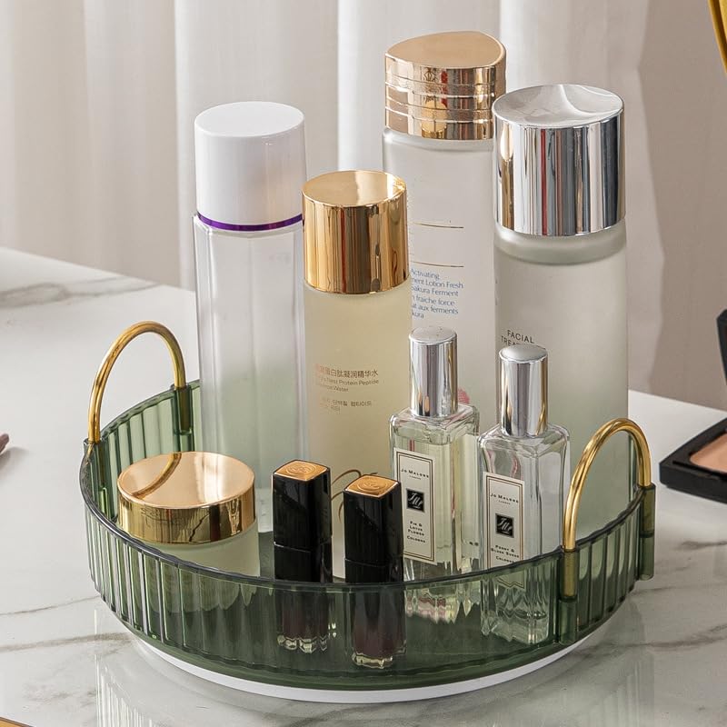 Miniatura 9 de Organizador de maquillaje para tocador, organizador de baño giratorio de 360 para encimera, organizador de cuidado de la piel de alta capacidad,