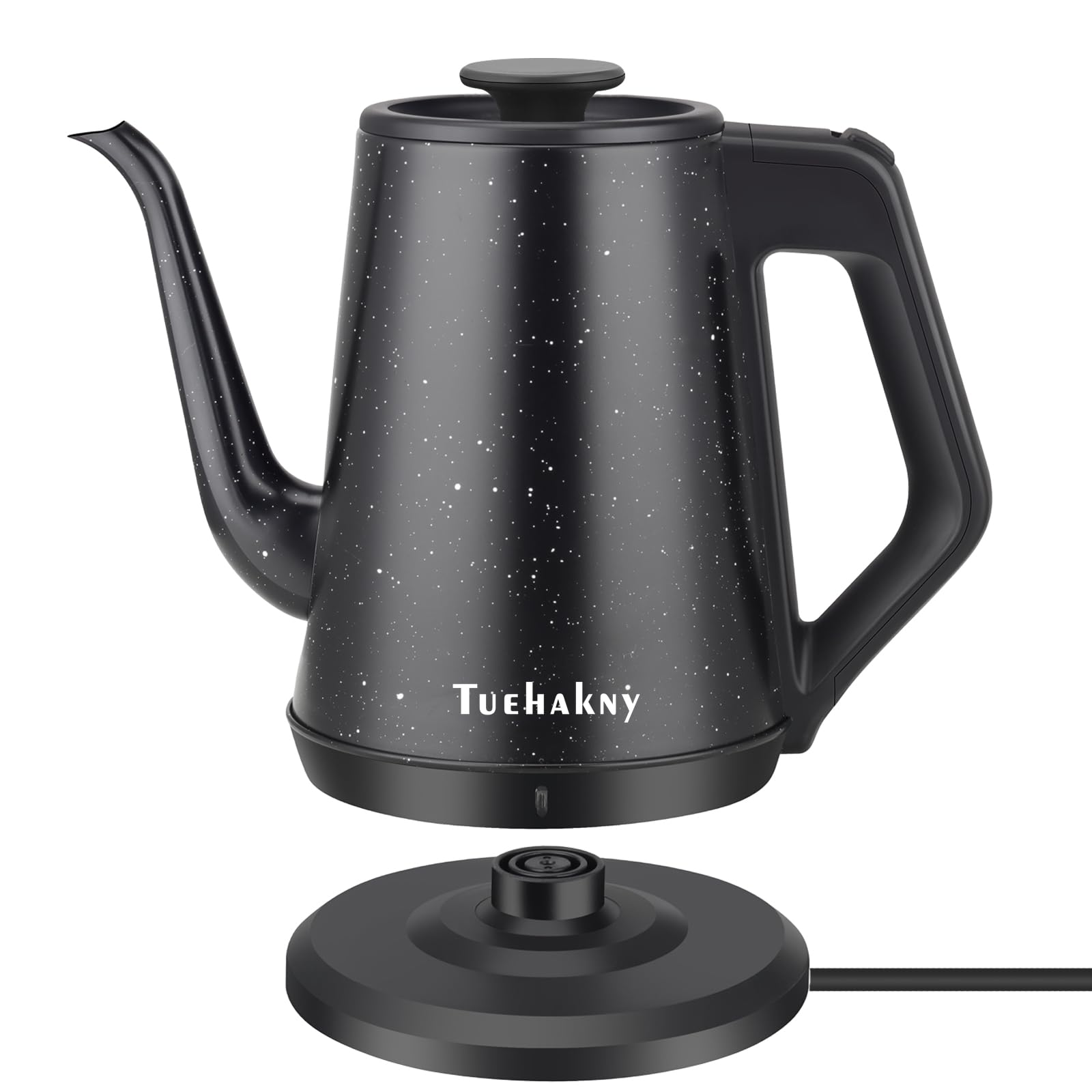 Gooseneck Electric Kettle 1L, 1000W Stainless Steel, Black