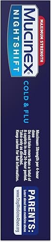 Miniatura 13 de Mucinex Nightshift para resfriado y gripe, potente alivio nocturno multisíntoma, 20 cápsulas de liberación rápida, analgésico/reductor de fiebre,