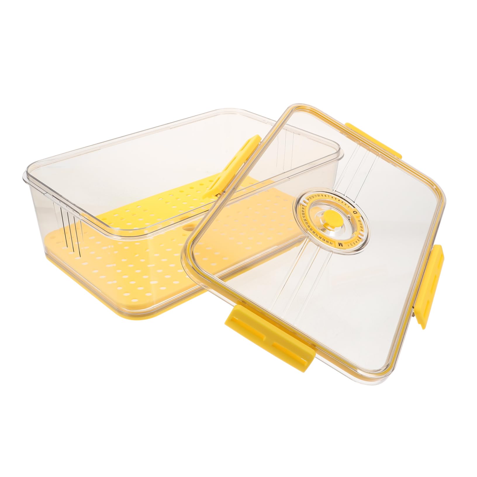 Cabilock Caja Pan Con Tapa Cerradura Sellada Para Refrigerador Almacenamiento De Alimentos Fácil De Limpiar