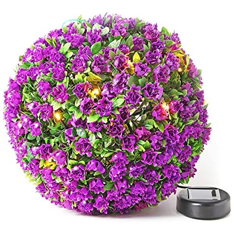 Solalite 28cm Purple Topiary Balls with Solar Lights Cover