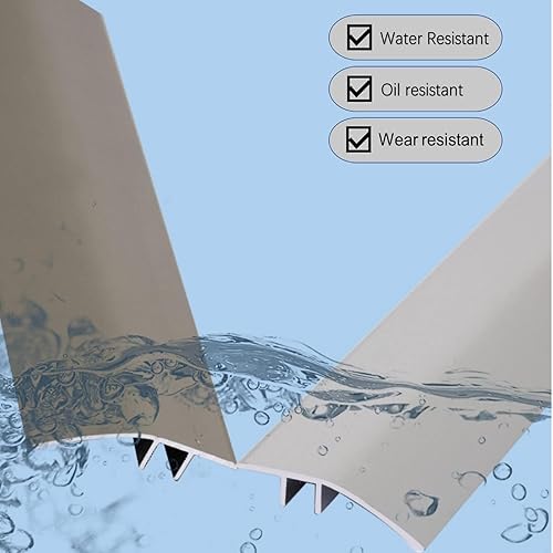 Miniatura 5 de Tira de umbral de transición de piso de aluminio, tira de puerta laminada autoadhesiva, tira de unión de costuras de piso, adecuada para alfombras