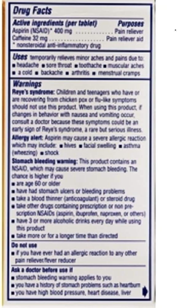 ANACIN Fast Pain Aspirin Tablets, 100 Tabs (Pack of 2)