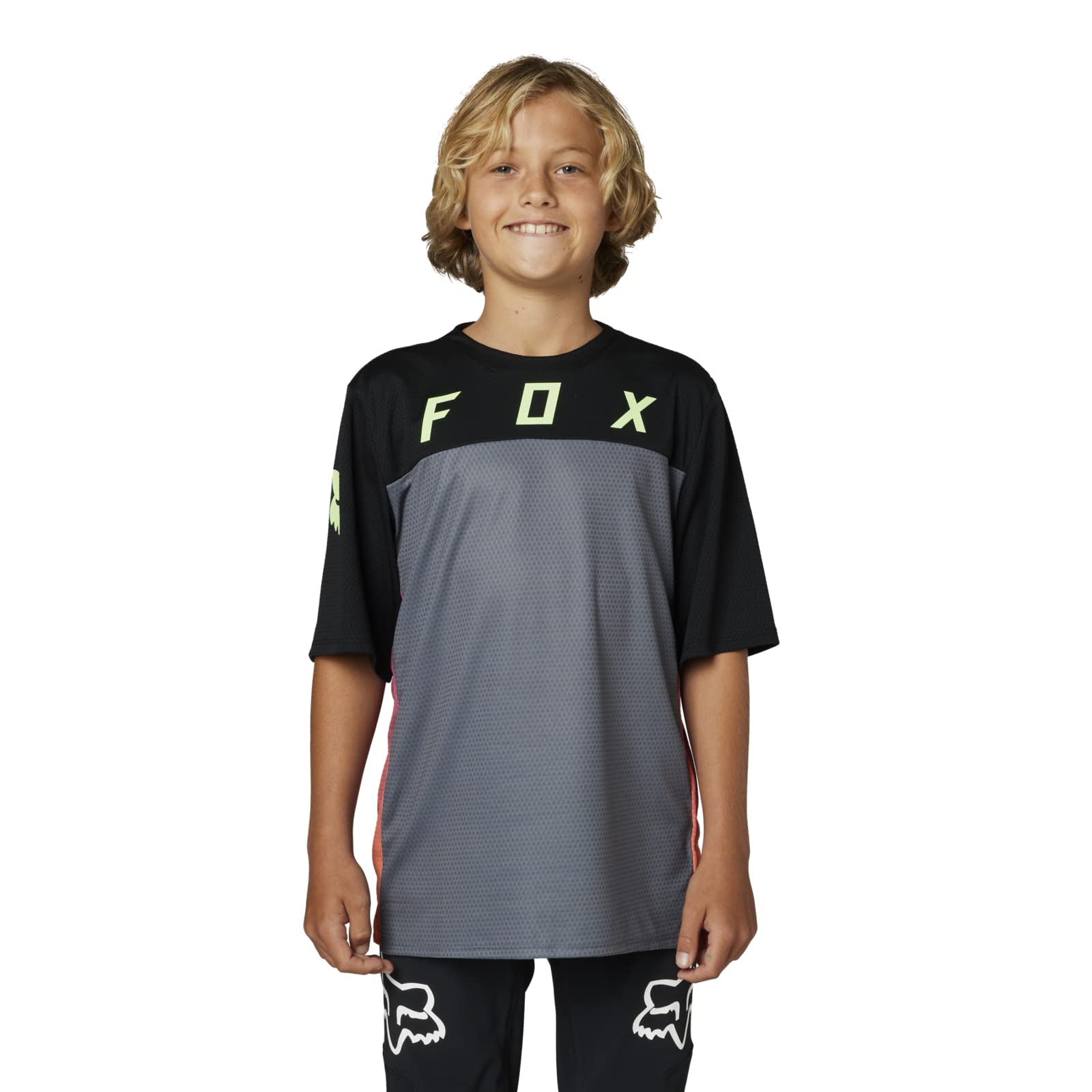 Fox Racing Boys Race - Black Youth Defend Ss Jersey, Race-Black, Small