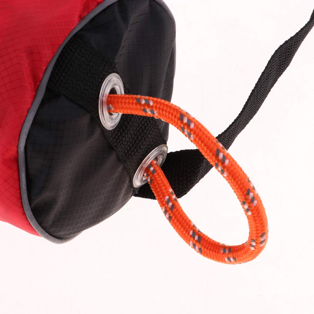 Wurfsack Rettungswurfleine/Schwimmseil Mit Tasche - 21 Meter reflektierendes Seil rot schwarz Tasche