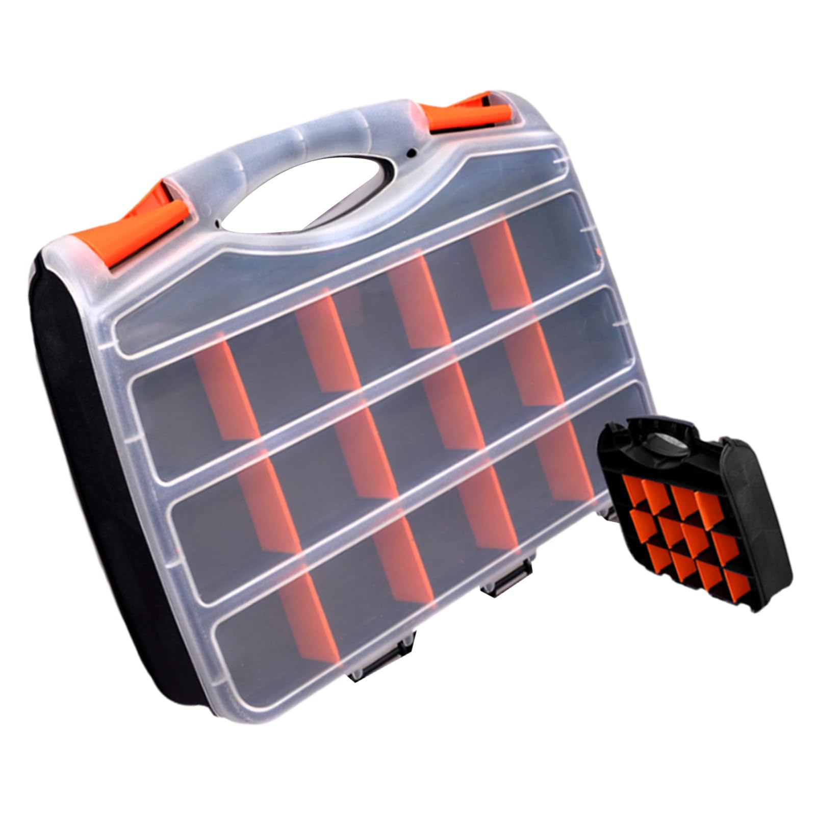 Multipurpose Workshop Organizers Containers Removable Dividers with Carry Handle for Nut Bolts Screws Accessories Industrial Grade Tool Storage for Outdoor Work