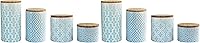 Vista 6 de American Atelier Juego de recipientes Arabesque de cerámica, azul, 4 piezas