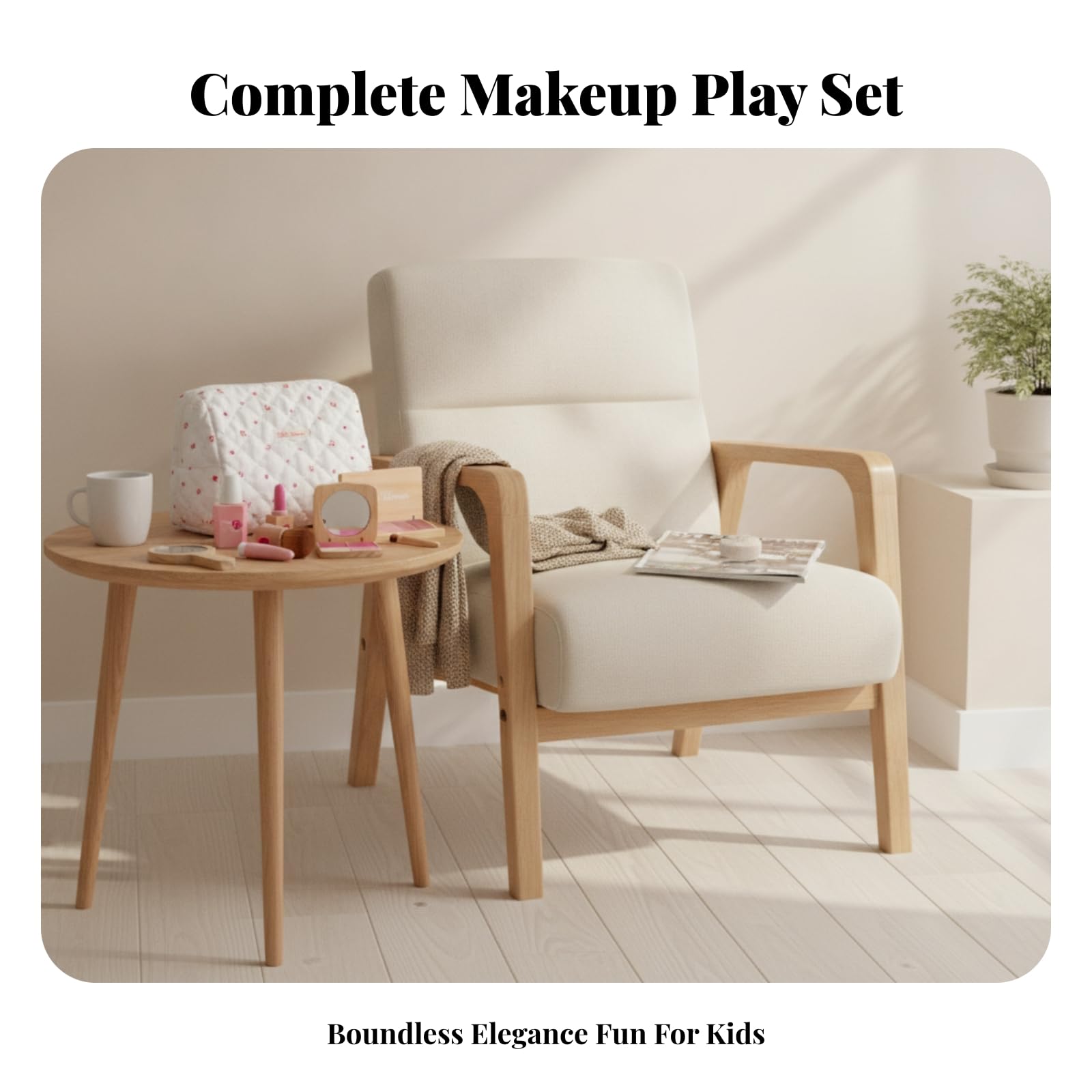 Kinderschminkset Holzoptik Kinder-Make-Up-Kit Glatte Kanten Waschbares Schminkset