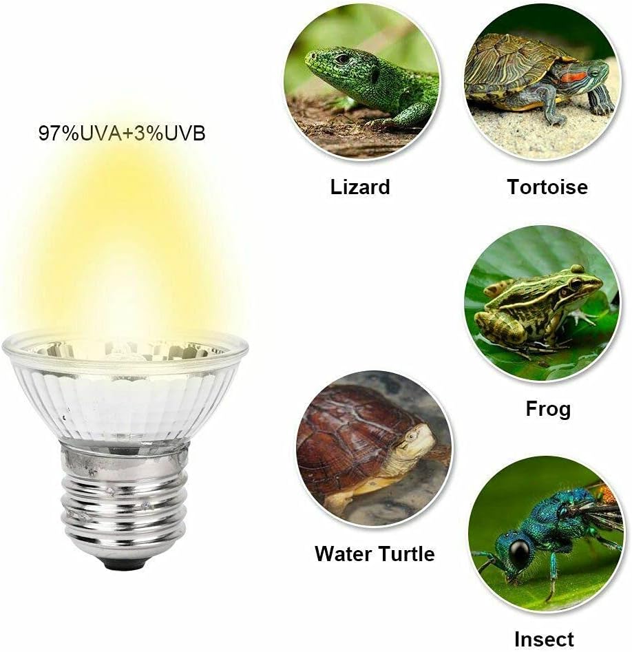 50W Reptile Heating Bulb E27 UVA UVB Full Spectrum Sum Lamp Sunbathe