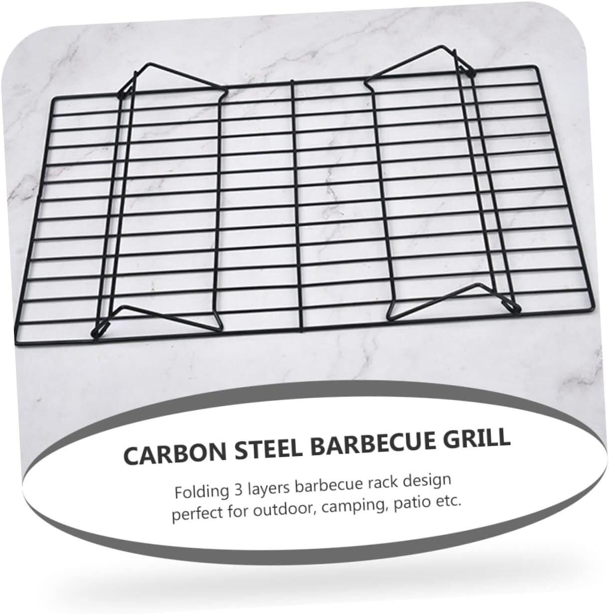 Barbecue Grill Grate Layers Portable Folding Rack for Camping Picnics and Outdoor Cooking - Mesh Design Prevents Food Loss