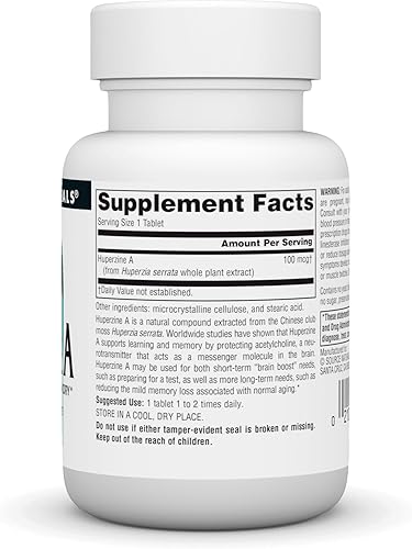 Miniatura 2 de Source Naturals Huperzina A - 100 mcg para el aprendizaje y la memoria - 60 Tabletas