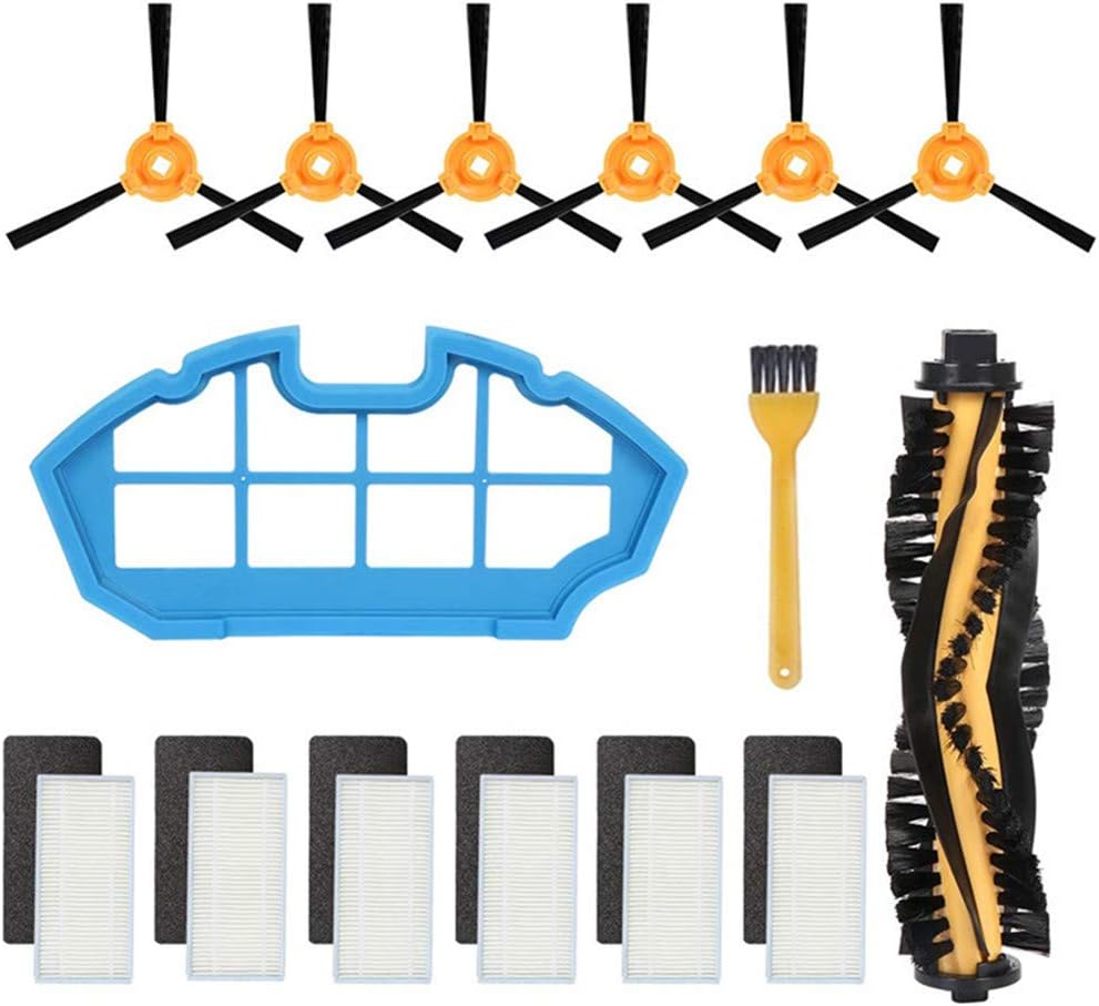 Wigbow Accessory Kit Compatible with DEEBOT N79S & N79 Robotic Vacuum Cleaner - 1 Main Brush +1 Blue Filter + 6 Filters + 6 Side Brushes