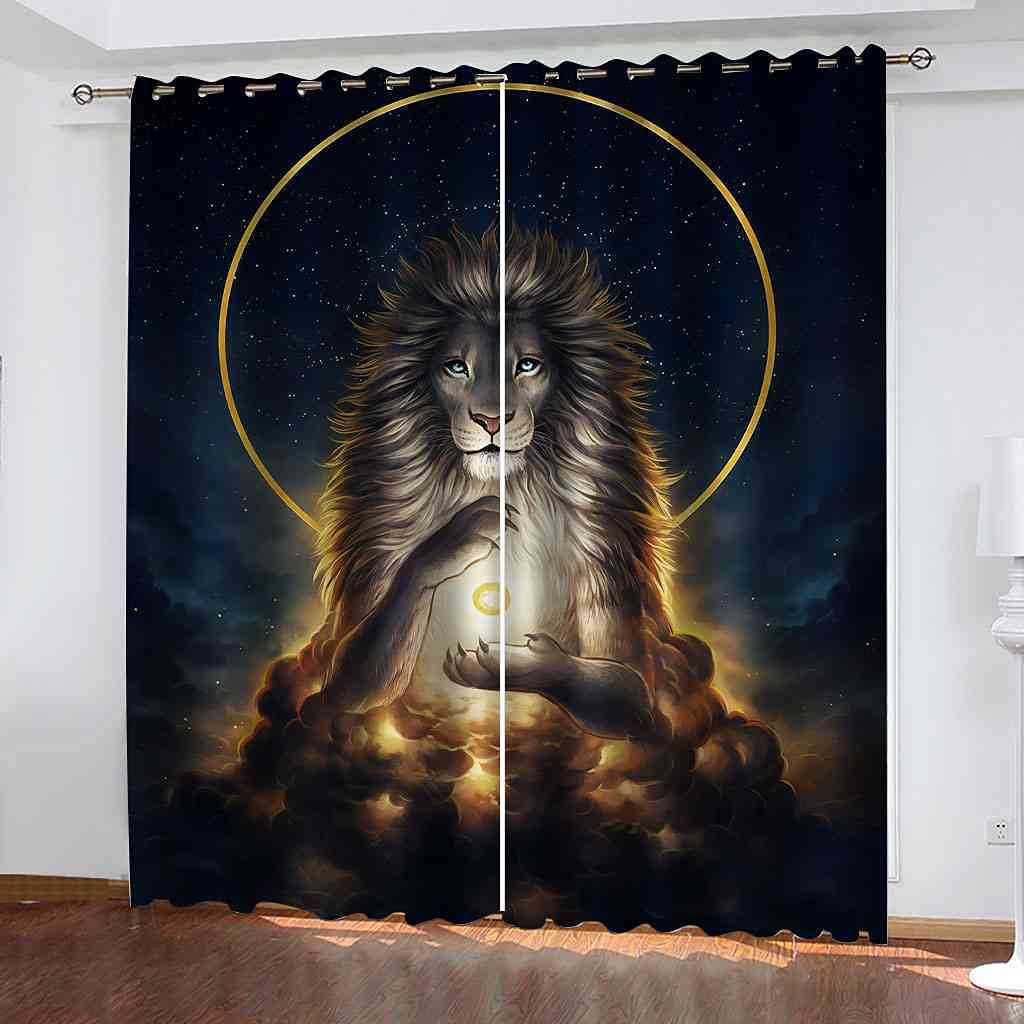 Rideaux à oeillets occultants 3D Leo 100% polyester de qualité supérieure