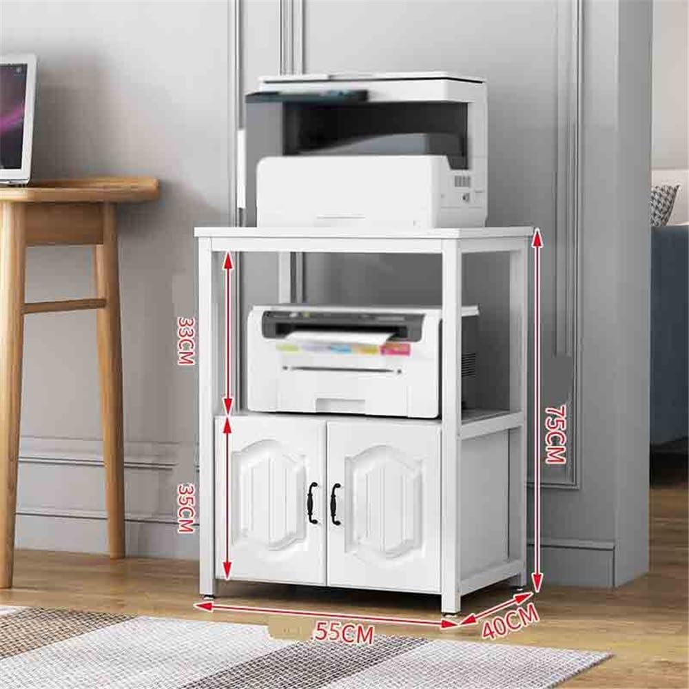 Druckerständer Großes Druckerregal, bodenstehend, mehrschichtig, Kopierer, Lagerregal, Regal, Lagerregal, Haushalts-Display-Rack, Schrank mit Tür Druckerschrank