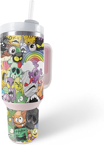 MightySkins Skin - Vaso de vinilo compatible con Stanley The Quencher H2.0 FlowState de 40 onzas  Puppy Fall  Funda protectora de vinilo duradera y