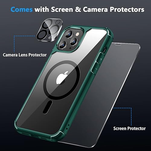 Miniatura 8 de Amizee Funda magnética compatible con iPhone 11 Pro Max compatible con MagSafe con protector de pantalla y protector de lente de cámara, parte
