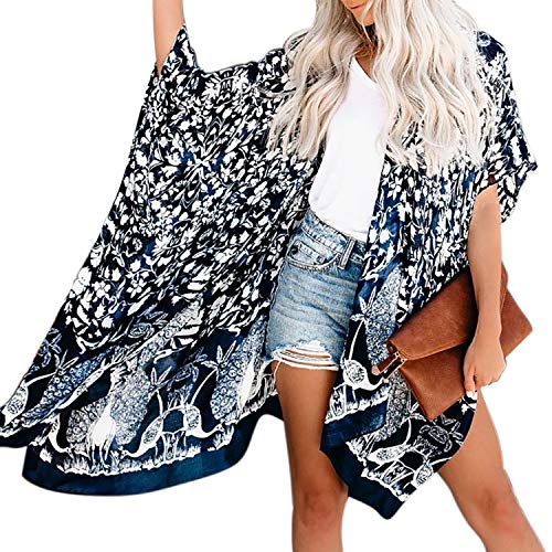 Image of Jayscreate Women's Breezy Summer Boho Kimonos Sheer Beach Cardigan Cover Up