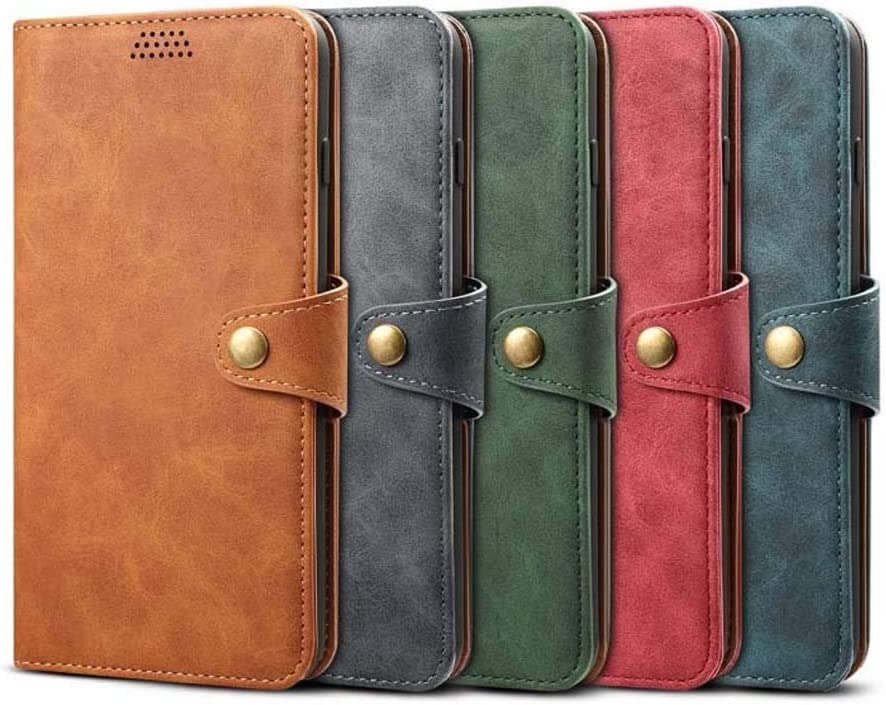 Funda cartera iPhone 7 de cuero azul con tarjetero y soporte integrado 6