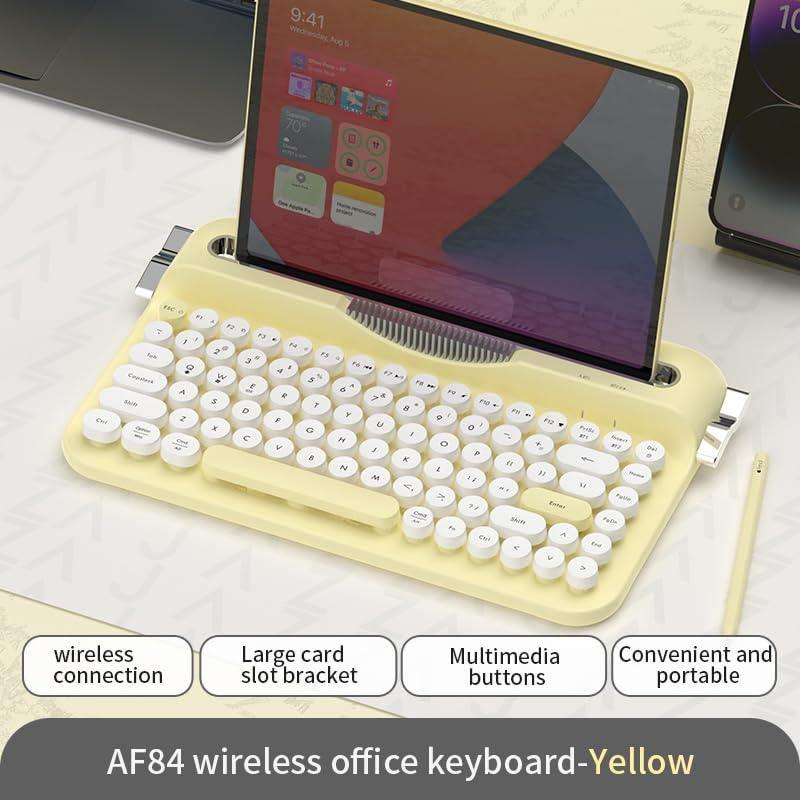 Amazon | AJAZZ AF84 ワイヤレス タイプライターキーボード Bluetooth