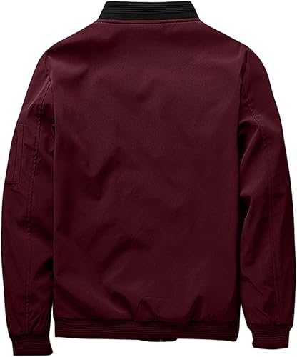 Miniatura 2 de Vidifid Chaqueta bomber para hombre, con cremallera, ligera, casual, chaqueta de vuelo universitario